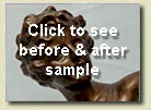 before and after bronze figurine